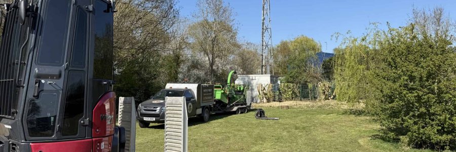 tree shear used to clear boundary
